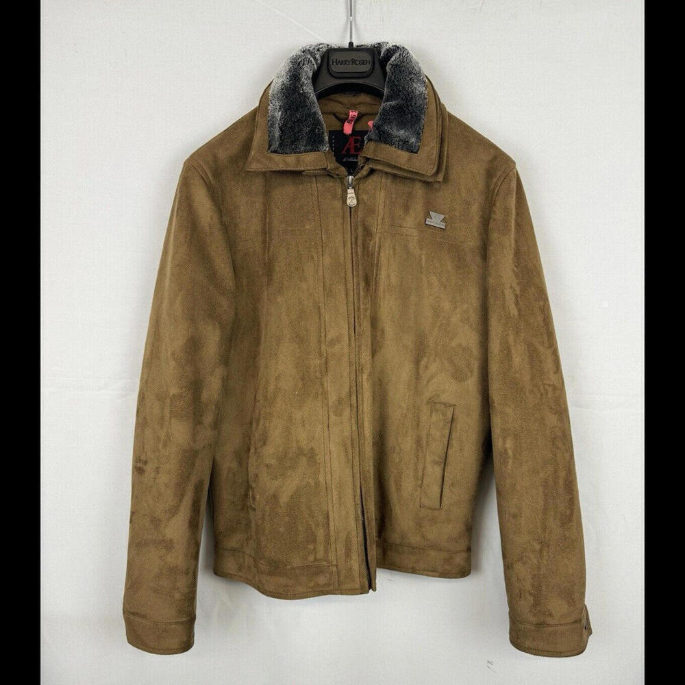 Emporio Collezione Faux Suede Jacket Brown Size L